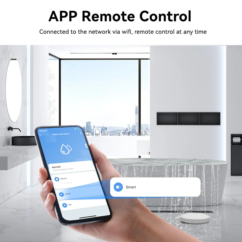 Smart WiFi Water Leak Detector — Tuya & Alexa Compatible (4-Pack)