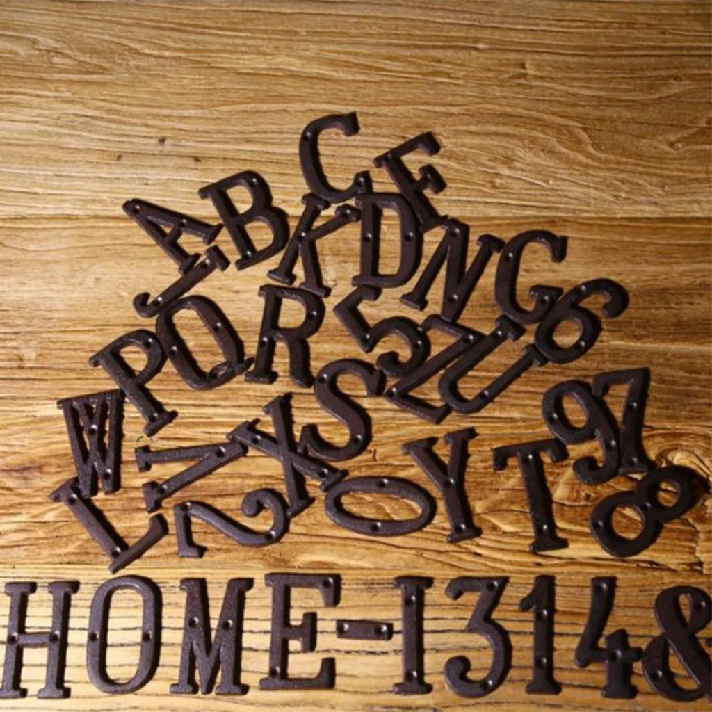 Metal Alphabet & Number House Sign Letters — Custom Door & Mailbox Plate