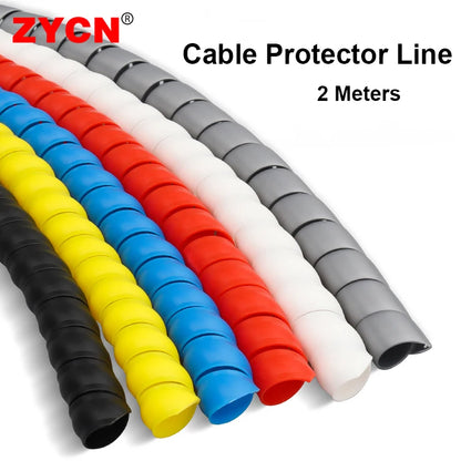 Spiral Cable Protector Sleeve — 2M Wire Management Wrap