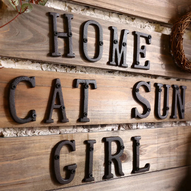 Metal Alphabet & Number House Sign Letters — Custom Door & Mailbox Plate