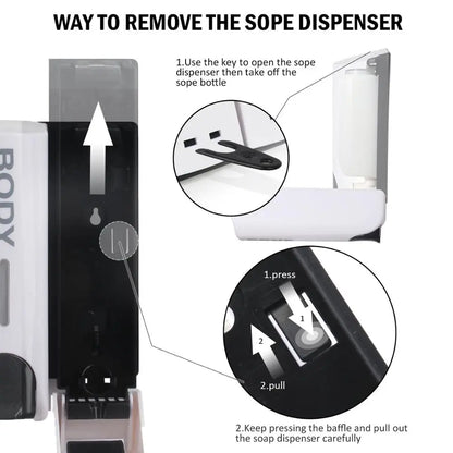Wall-Mount Soap & Shampoo Dispenser — 350ml, Single/Double/Triple