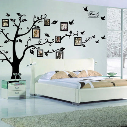 Family Tree PVC Wall Decal Mural — Large Self-Adhesive Photo Tree Sticker