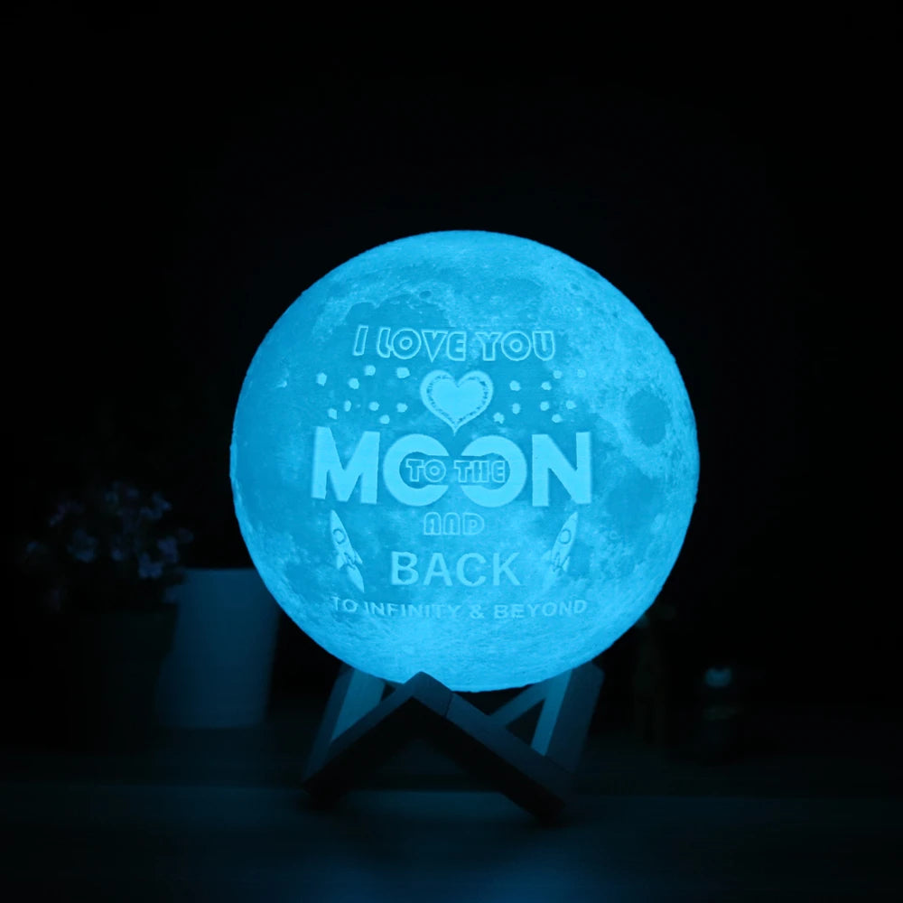 3D Moon Night Light — 16 Colors USB Rechargeable Touch & Remote Control