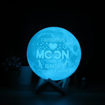 3D Moon Night Light — 16 Colors USB Rechargeable Touch & Remote Control