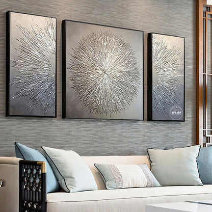 Abstract Golden Mountain Canvas Wall Art — Modern Landscape Oil Painting