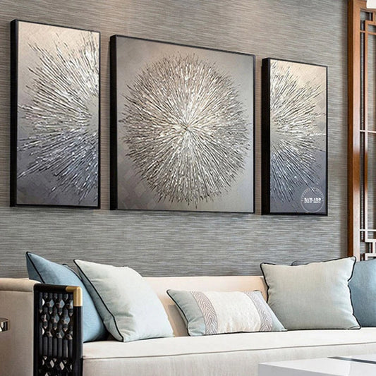 Abstract Golden Mountain Canvas Wall Art — Modern Landscape Oil Painting