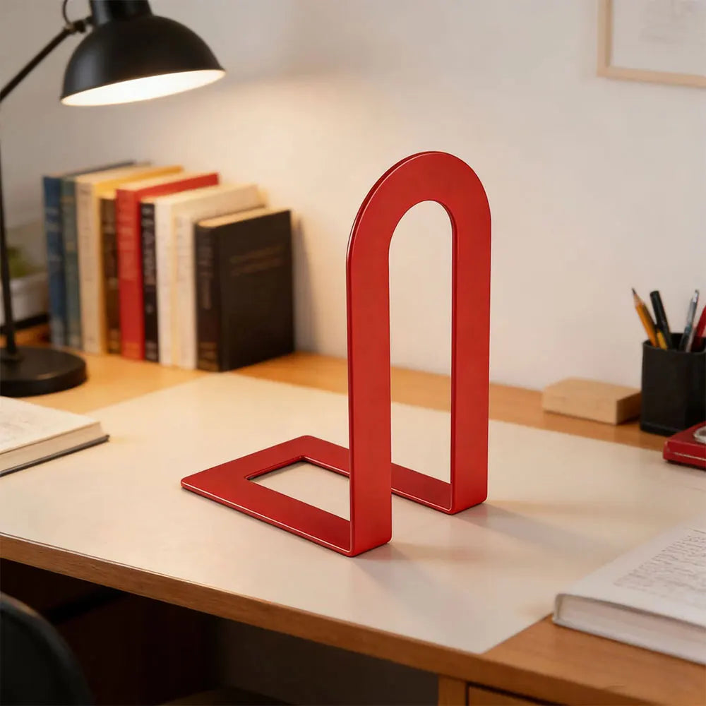 L-Shaped Metal Desk Bookends — Non-Slip Book Holder for Home & Office (2pcs)