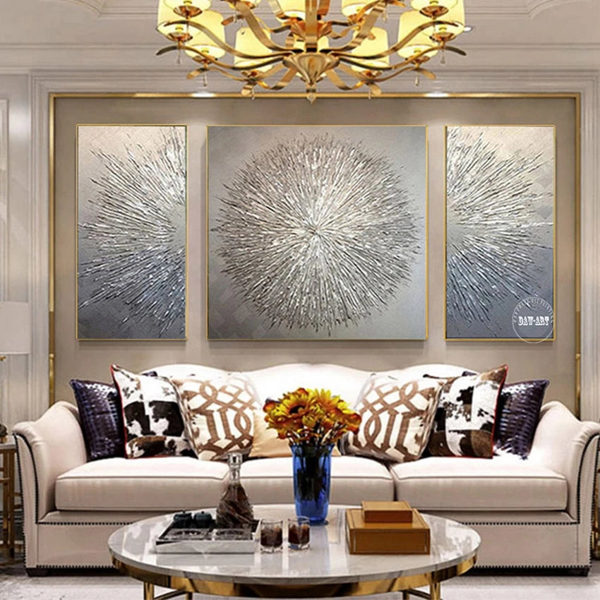 Abstract Golden Mountain Canvas Wall Art — Modern Landscape Oil Painting