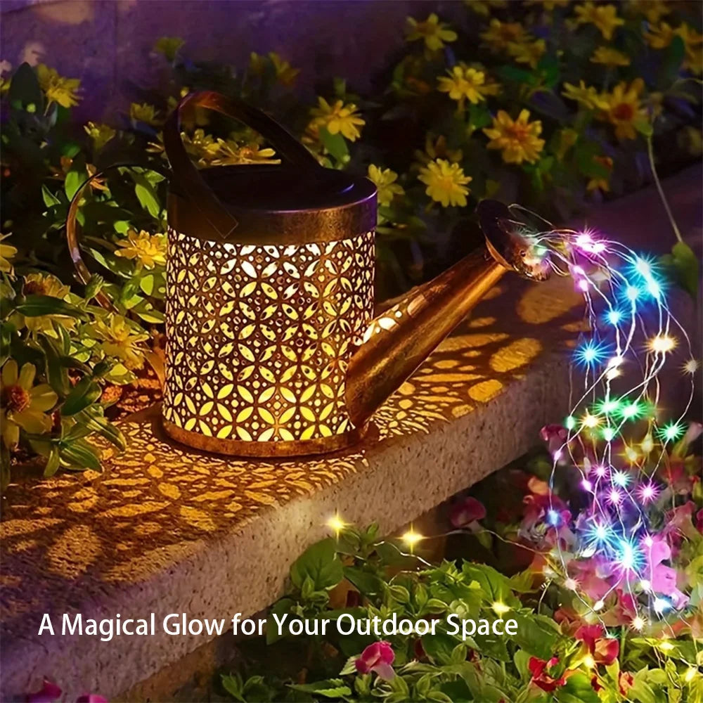 Solar Watering Can Garden Light — Waterproof LED Landscape Stake