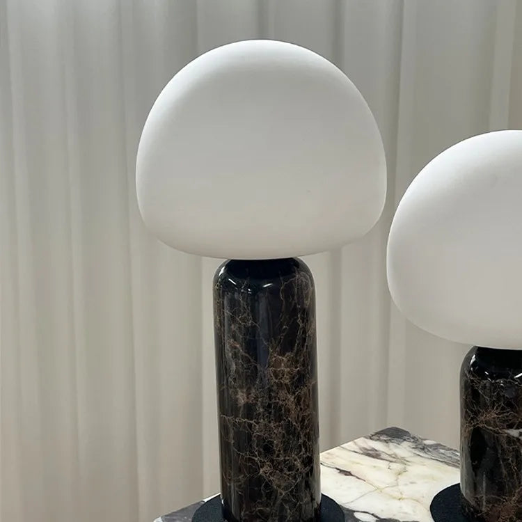 Nordic Marble Base Desk Lamp — White Glass Ball Bedside Table Lamp E27