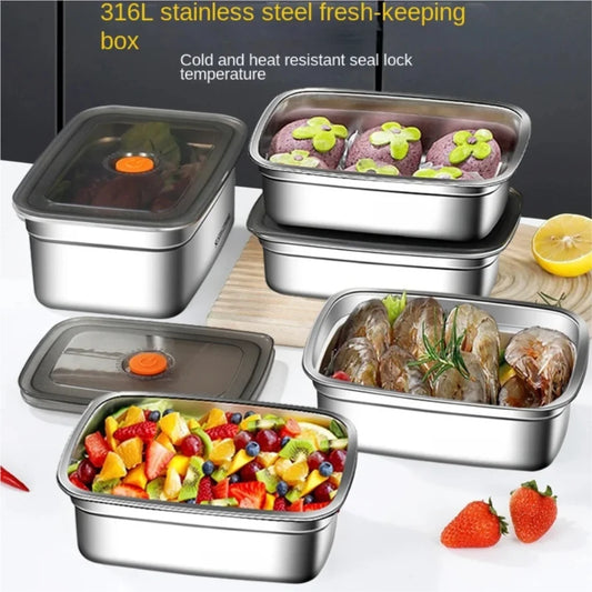 316 Stainless Steel Leak-Proof Lunch Box — Sealed Bento for Fridge & Camping
