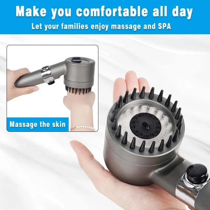 High-Pressure 3-Mode Shower Head — Water-Saving with Filter