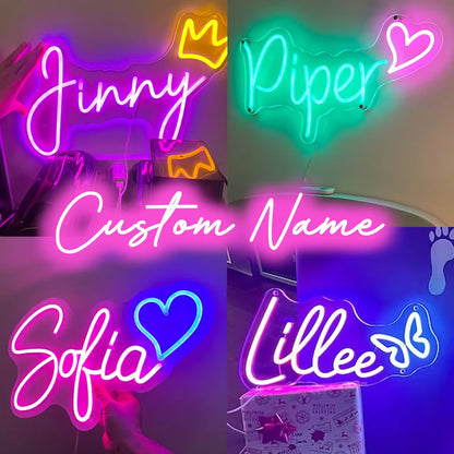 Custom Name Neon Sign — Personalized Dimmable LED Wall Light
