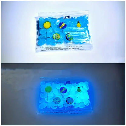 Glow-in-the-Dark Garden Pebbles — 100pcs Luminous Resin Stones