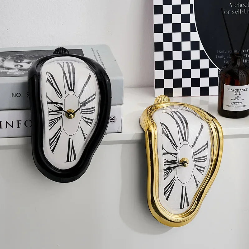 Salvador Dalí Style Melting Wall Clock — Surreal Distorted Home Decor