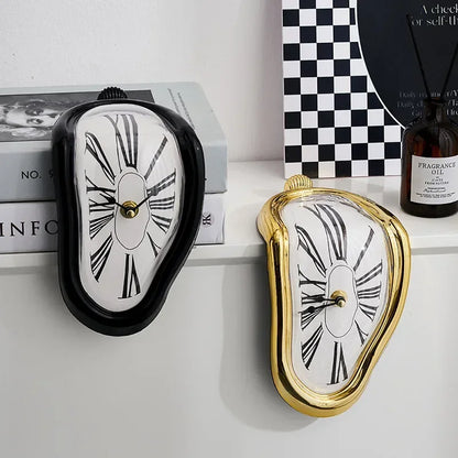 Salvador Dalí Style Melting Wall Clock — Surreal Distorted Home Decor