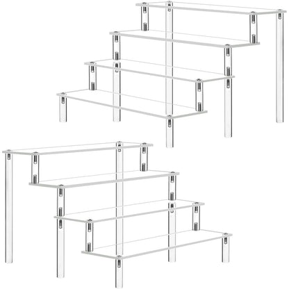 Acrylic Display Stand Riser Rack — 1-5 Tier for Cupcakes, Figures & Decor