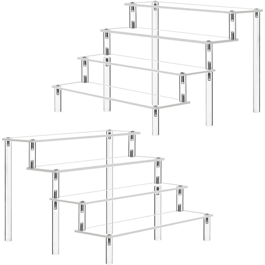 Acrylic Display Stand Riser Rack — 1-5 Tier for Cupcakes, Figures & Decor