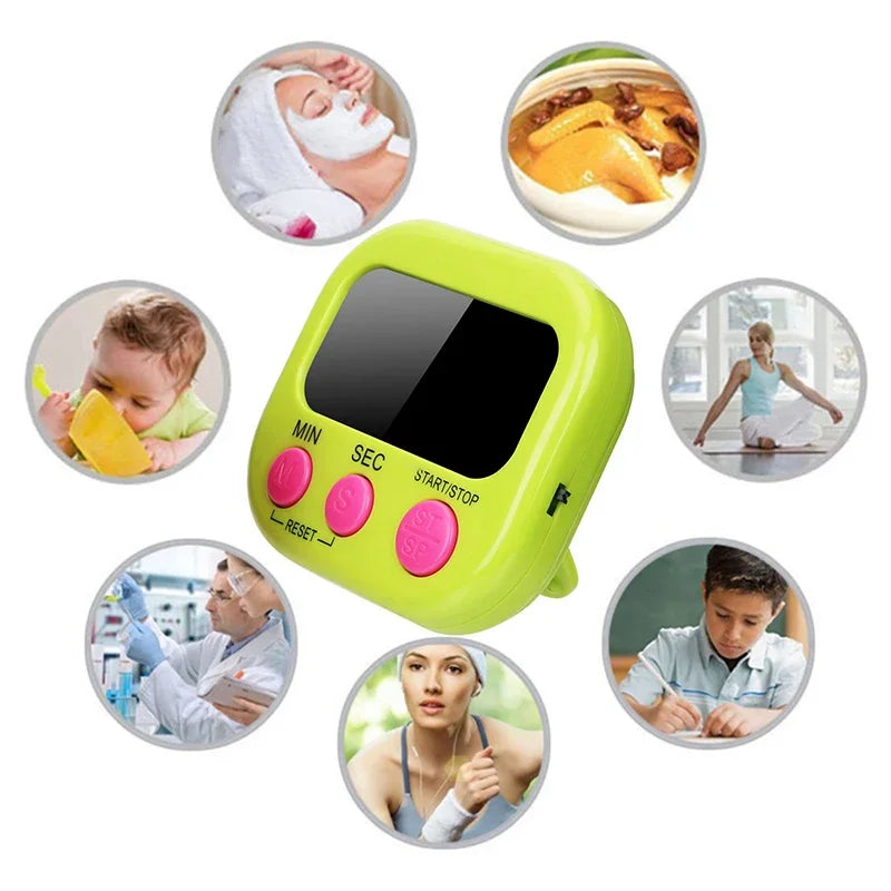 Magnetic LCD Kitchen Timer — Digital Countdown & Stopwatch