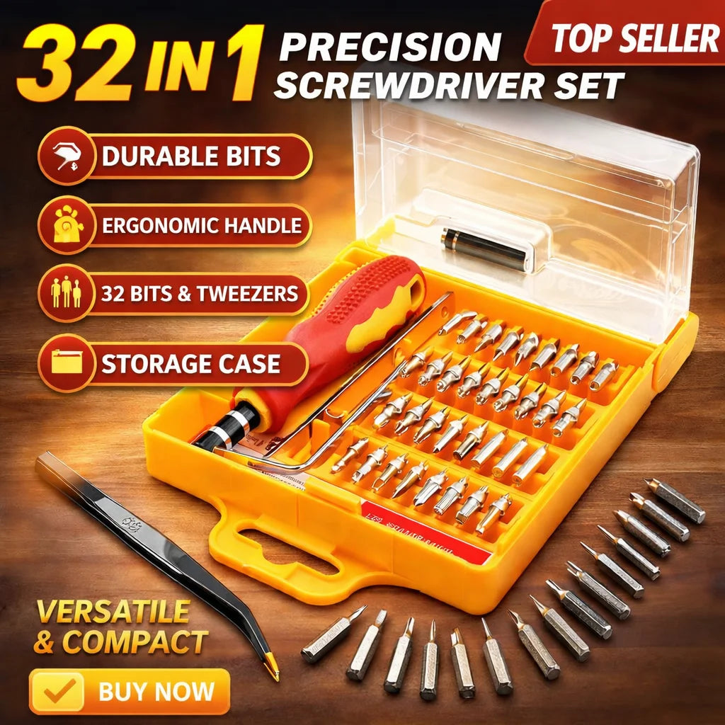 32-in-1 Precision Screwdriver Set — Phone, Laptop & Watch Repair