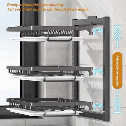 Wall-Mounted Dish Rack & Drainer — Kitchen Organizer with Cutlery Holder