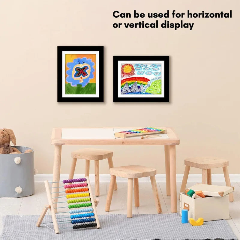 Magnetic Kids Art Display Frame — Front-Opening Changeable Photo Frame