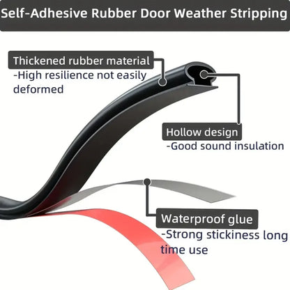 Self-Adhesive Soundproof Door & Window Seal Strip — 6M Roll