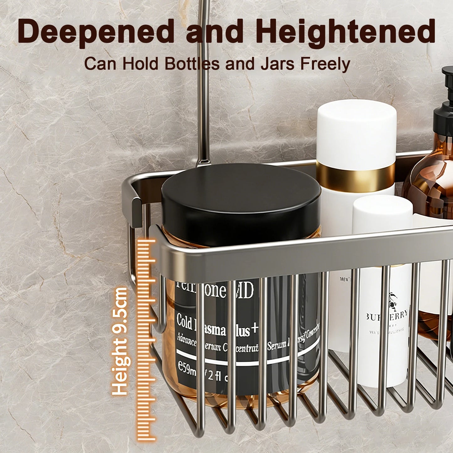 No-Drill Shower Caddy & Toilet Storage Rack — Bathroom Organizer
