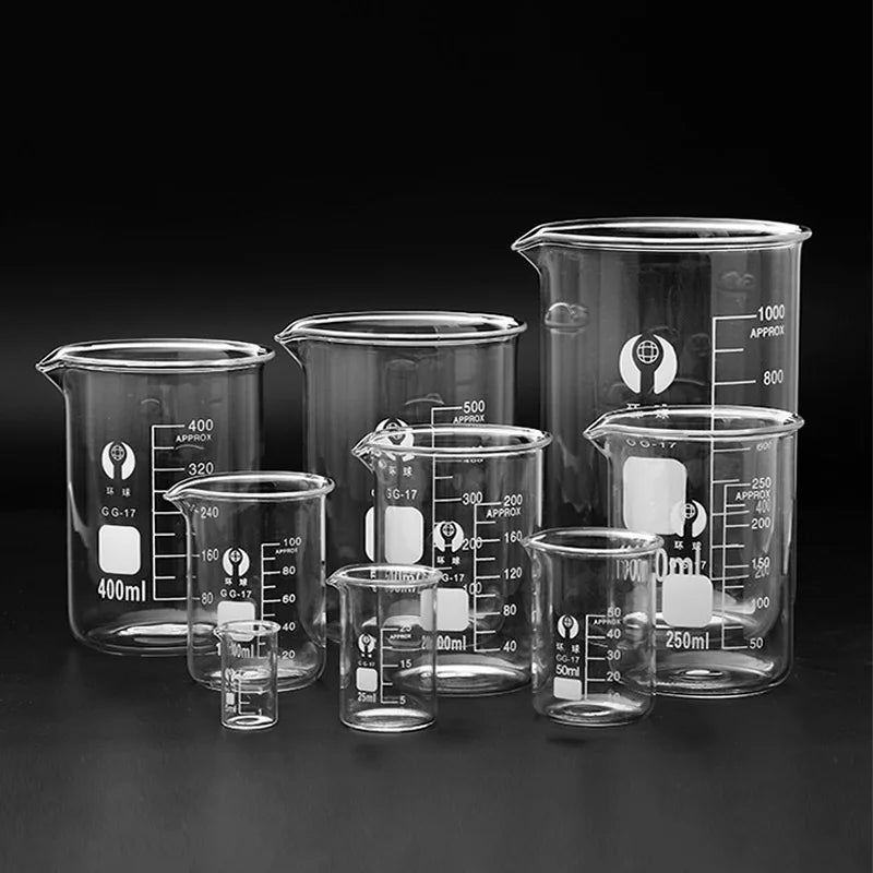 Borosilicate Glass Measuring Beakers Set — Heat-Resistant Lab & Kitchen