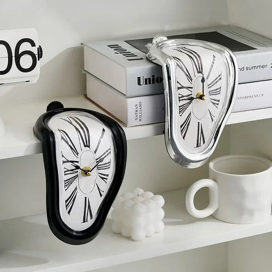 Salvador Dalí Style Melting Wall Clock — Surreal Distorted Home Decor