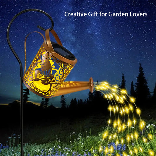 Solar Watering Can Garden Light — Waterproof LED Landscape Stake