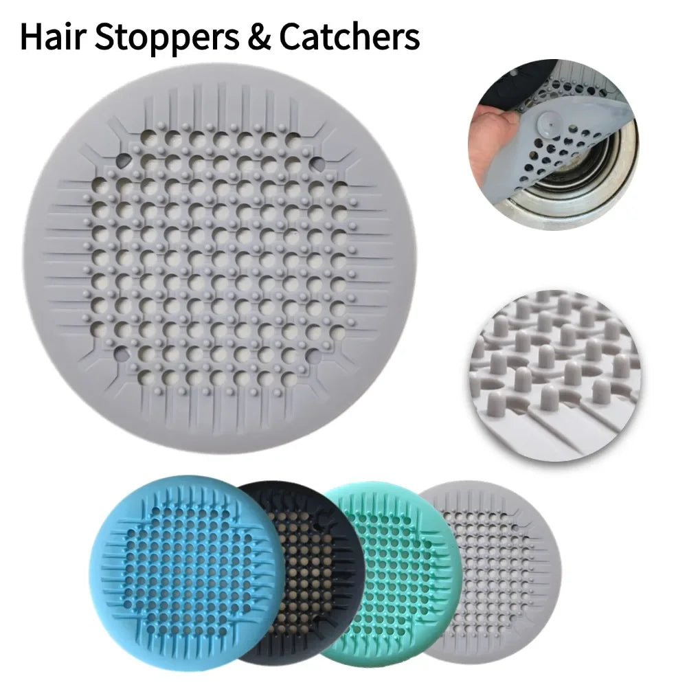 Silicone Shower Drain Hair Catcher — 5.5" with Suction Cup