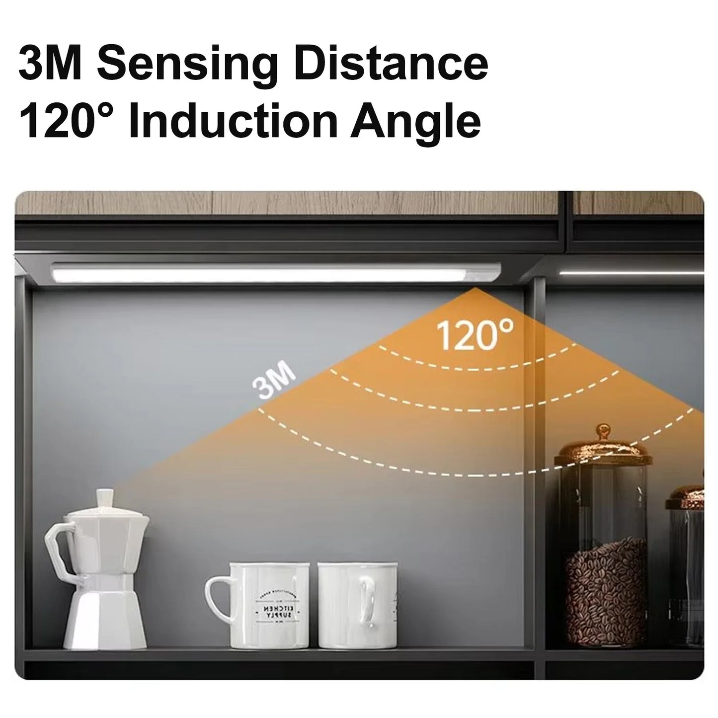 Motion Sensor Cabinet Light — USB Rechargeable Dimmable LED Closet Lamp