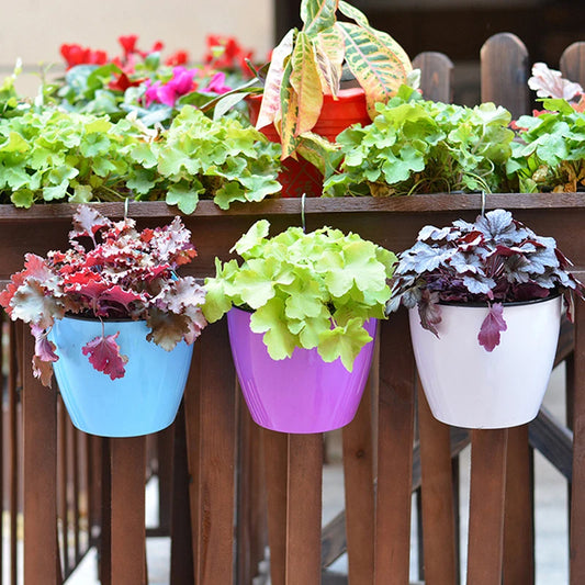 Self-Watering Wall Hanging Planter — Resin Flower Pot with Hook