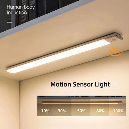 Motion Sensor Cabinet Light — USB Rechargeable Dimmable LED Closet Lamp