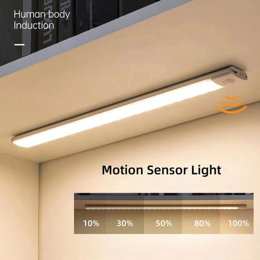 Motion Sensor Cabinet Light — USB Rechargeable Dimmable LED Closet Lamp