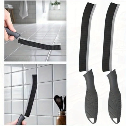 Hard-Bristle Crevice Cleaning Brush — Tiles, Grout & Window Grooves