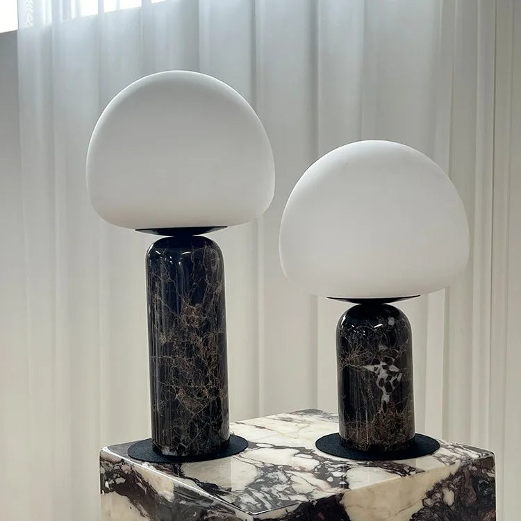 Nordic Marble Base Desk Lamp — White Glass Ball Bedside Table Lamp E27