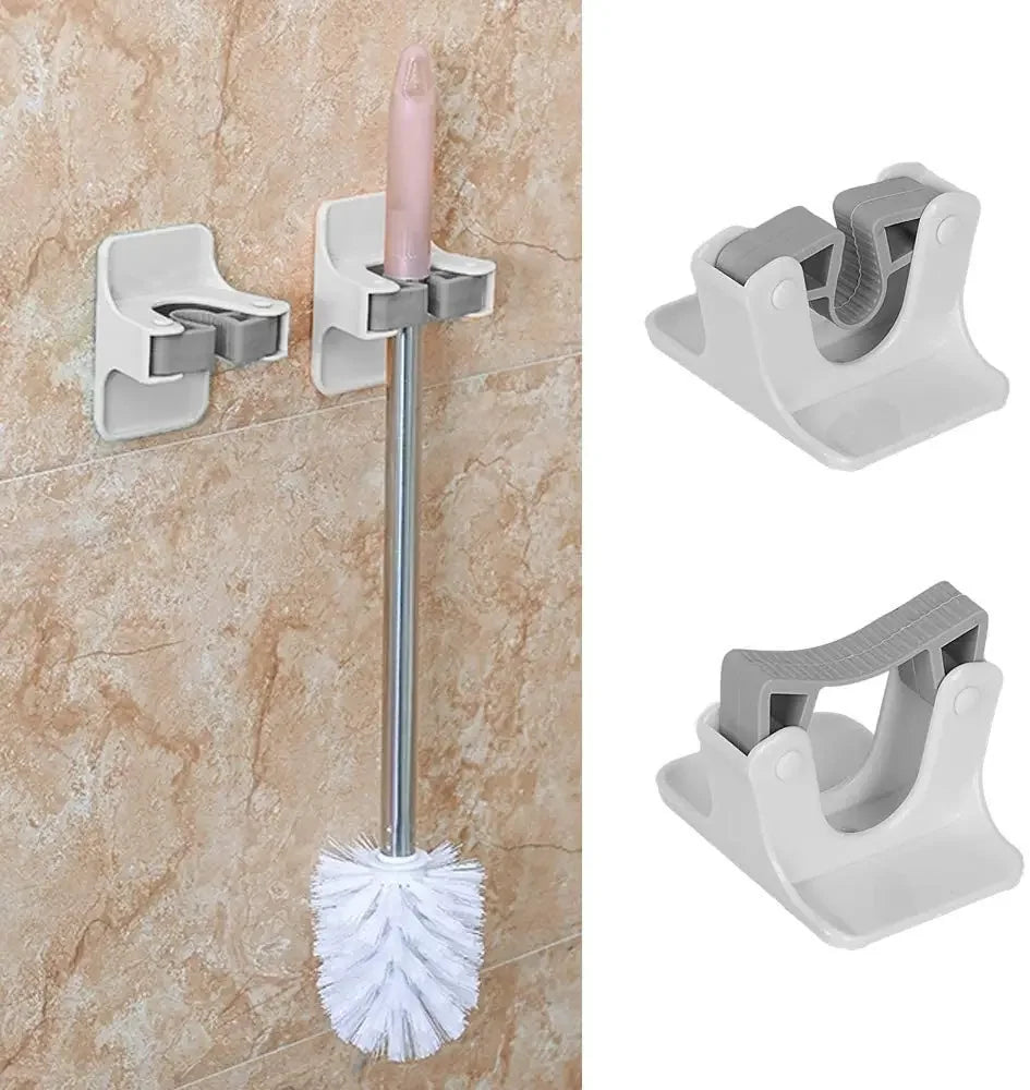 Wall-Mount Broom & Dustpan Holder — 2pcs Gripper for Kitchen, Garage & Garden