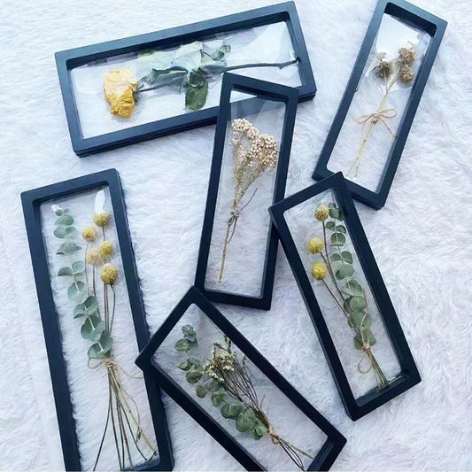 Floating Dried Flower Photo Frame — Transparent Display Stand & Valentine's Gift