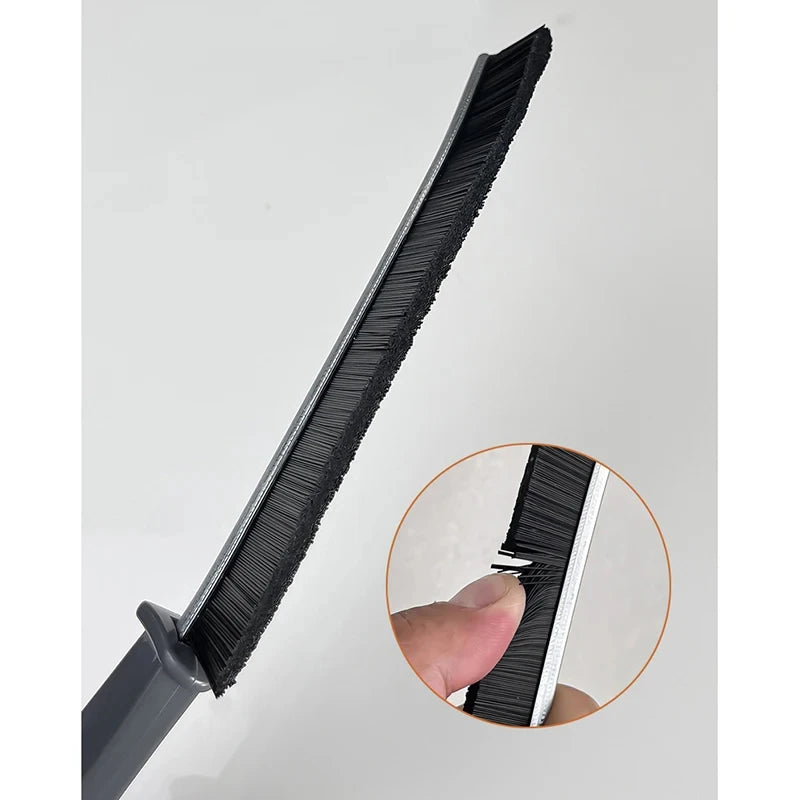 Hard-Bristle Crevice Cleaning Brush — Tiles, Grout & Window Grooves