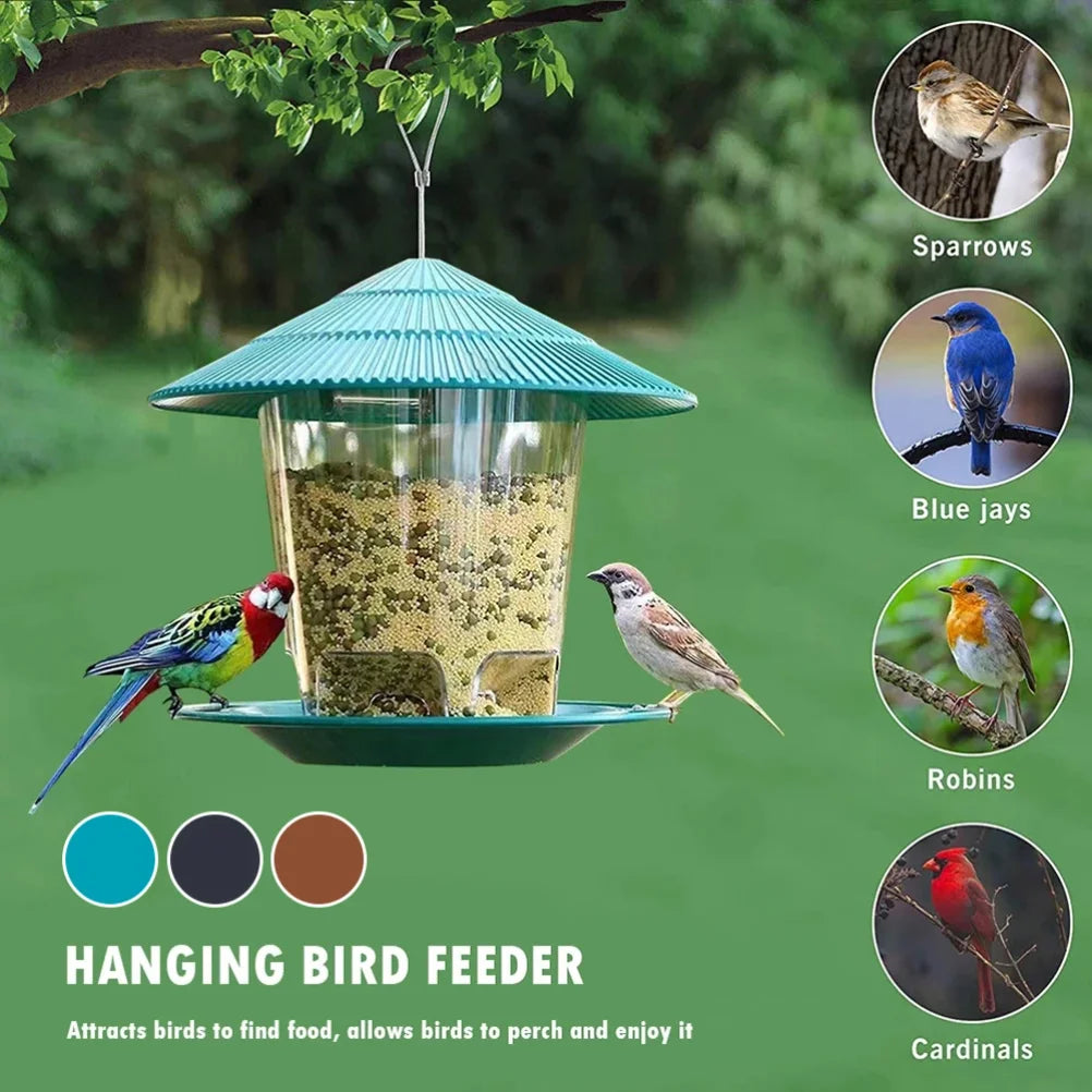 Outdoor Hanging Bird Feeder — Multi-Hole Nut & Seed Dispenser