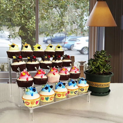 Acrylic Display Stand Riser Rack — 1-5 Tier for Cupcakes, Figures & Decor