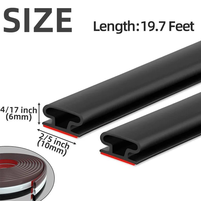 Self-Adhesive Soundproof Door & Window Seal Strip — 6M Roll
