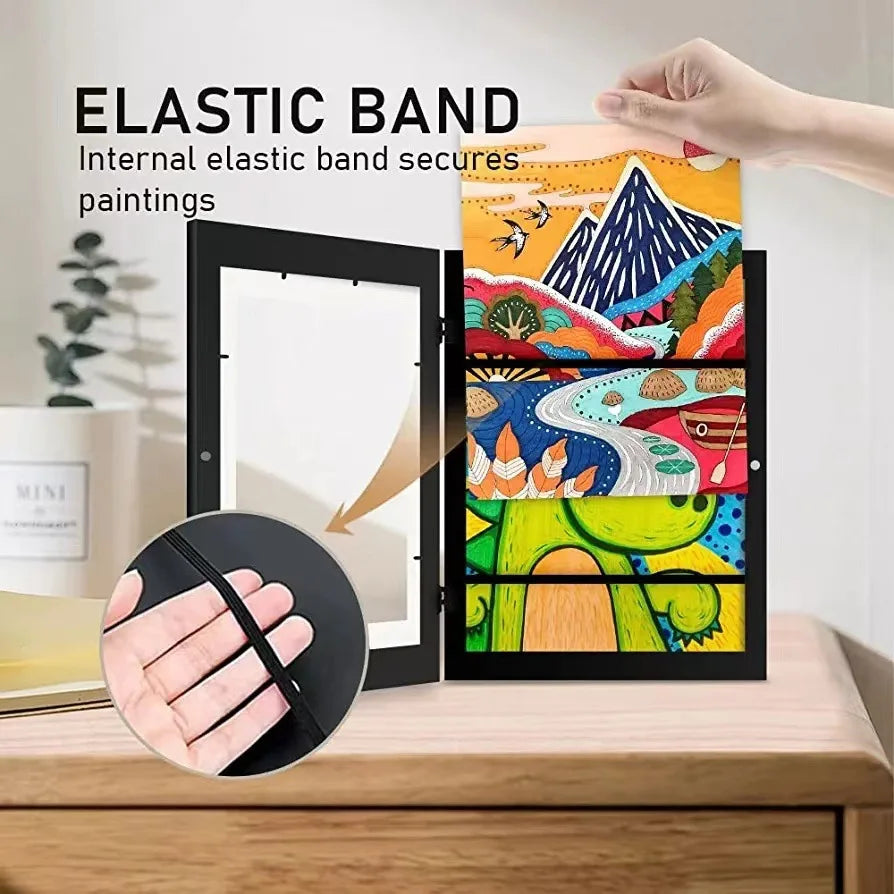 Magnetic Kids Art Display Frame — Front-Opening Changeable Photo Frame