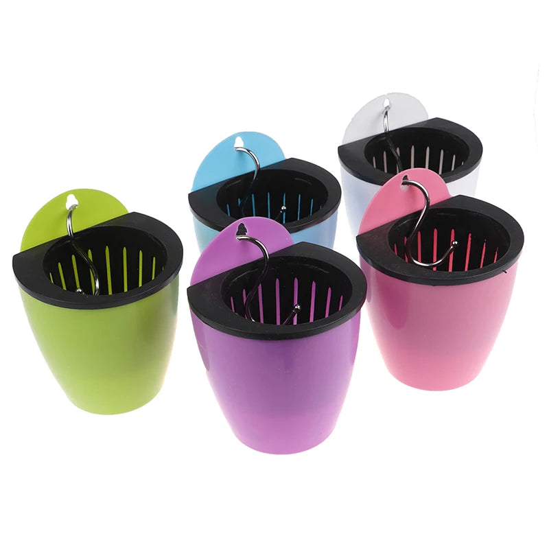 Self-Watering Wall Hanging Planter — Resin Flower Pot with Hook