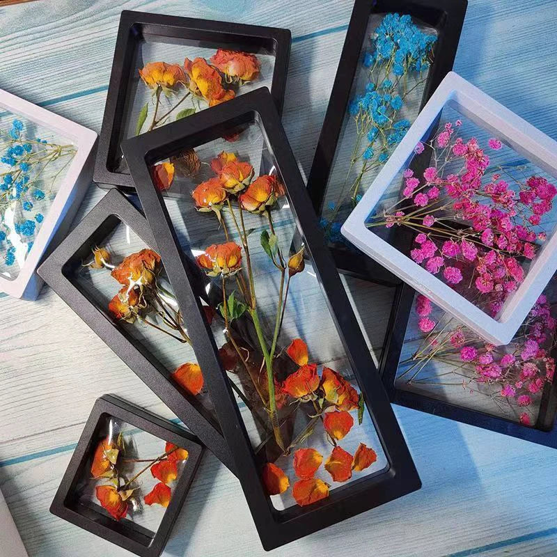 Floating Dried Flower Photo Frame — Transparent Display Stand & Valentine's Gift