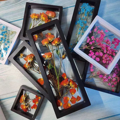 Floating Dried Flower Photo Frame — Transparent Display Stand & Valentine's Gift